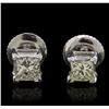 Image 1 : 14KT White Gold 0.60ctw Diamond Stud Earrings