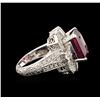 Image 3 : 14KT White Gold GIA Certified 6.65ct Tourmaline and Diamond Ring