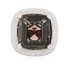 Image 1 : 14KT White Gold 28.73ct Tourmaline and Diamond Ring