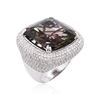 Image 3 : 14KT White Gold 28.73ct Tourmaline and Diamond Ring
