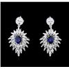 Image 1 : 14KT White Gold 1.86ctw Sapphire and Diamond Earrings