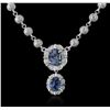 Image 1 : 14KT White Gold 5.50ctw Tanzanite and Diamond Necklace