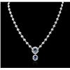Image 2 : 14KT White Gold 5.50ctw Tanzanite and Diamond Necklace