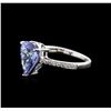 Image 2 : 18KT White Gold 3.52ct Tanzanite and Diamond Ring