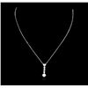 Image 1 : 14-18KT White Gold 1.09ctw Diamond Pendant With Chain