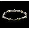 Image 1 : 14KT White Gold 7.68ctw Multicolor Sapphire and Diamond Bracelet