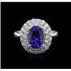Image 1 : 14KT White Gold 2.71ct Tanzanite and Diamond Ring