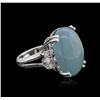 Image 2 : 14KT White Gold 7.60ct Aquamarine and Diamond Ring
