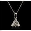 Image 1 : 14KT White Gold 0.75ctw Diamond Pendant With Chain