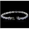Image 3 : 14KT White Gold 9.14ctw Tanzanite and Diamond Bracelet