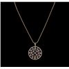 Image 1 : 1.36ctw Diamond Pendant With Chain - 14KT Rose Gold