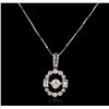 Image 2 : 14KT White Gold 1.00ctw Diamond Pendant With Chain