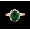 Image 1 : 1.94ct Emerald and Diamond Ring - 14KT Yellow Gold