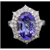 Image 1 : 14KT White Gold 5.20ct Tanzanite and Diamond Ring