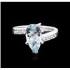 Image 1 : 14KT White Gold 2.19ct Aquamarine and Diamond Ring