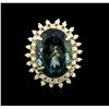 Image 1 : 14KT Yellow Gold 22.70ct Topaz and Diamond Ring