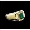 Image 2 : 1.56ct Emerald and Diamond Ring - 14KT Yellow Gold