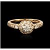 Image 1 : 14KT Rose Gold 0.69ctw Diamond Ring