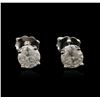 Image 1 : 14KT White Gold 1.29ctw Diamond Stud Earrings