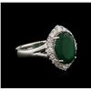 Image 2 : 3.30ct Emerald and Diamond Ring - 18KT White Gold