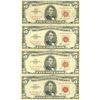 Image 1 : 1963 $5 Red Seal Bill Lot of 4