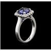 Image 3 : 2.62ct Tanzanite and Diamond Ring - 14KT White Gold