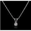 Image 1 : 14KT White Gold 0.11ctw Diamond Pendant