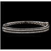 Image 1 : 2.87ctw Black Diamond Bangle Bracelet - 14KT White Gold