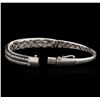 Image 3 : 2.87ctw Black Diamond Bangle Bracelet - 14KT White Gold