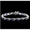 Image 1 : 14KT White Gold 7.74ctw Sapphire and Diamond Bracelet