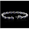 Image 3 : 14KT White Gold 7.74ctw Sapphire and Diamond Bracelet