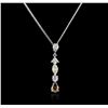 Image 1 : 14KT White Gold 1.74ctw Diamond Pendant With Chain