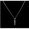 Image 2 : 14KT White Gold 1.74ctw Diamond Pendant With Chain