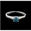 Image 1 : 14KT White Gold 0.47ct Round Cut Fancy Blue Diamond Solitaire Ring
