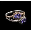 Image 2 : 1.34ctw Tanzanite and Diamond Ring - 14KT Two-Tone Gold