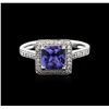 Image 1 : 18KT White Gold 1.52ct Tanzanite and Diamond Ring