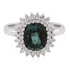 Image 1 : 14KT White Gold 3.16ct Green Tourmaline and Diamond Ring