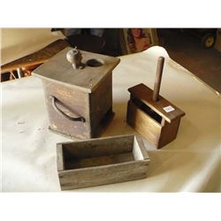 Wooden Coffee Grinder Butter Press Cheese Box