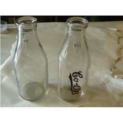 Co-op Glass Milk Bottles