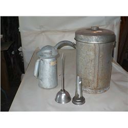 Milk Container, Galvanized Items