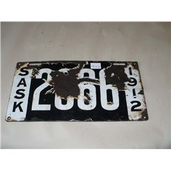 1912 Porcelin License Plate