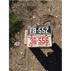 1952 & 58 License Plates