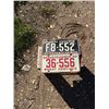 Image 1 : 1952 & 58 License Plates