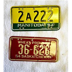 1954 Bicycle Plates SK & MB 2" x 4"