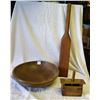 Image 1 : Wooden Bowl Butter Press Paddle