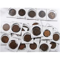 LARGE LOT OF FOREIGN COPPER 35 COINS