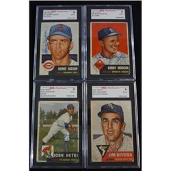 4 - 1953 TOPPS BASEBALL, ALL SGC  AUTHENTIC  AUTOGRAPHS