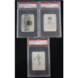 3 - 1950 CALLAHAN HOF CARDS, TRIS SPEAKER, WALTER JOHNSON Both PSA 7, MUSEUM PSA