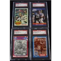 4 - SGC AUTH AUTOGRAPHS, CHARLEY TRIPPI, FRAN TARKENTON, DAN REEVES, TOMMY NOBIS