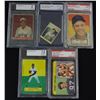 Image 1 : 5 - VINTAGE GRADED CARDS, 1933 GOUDEY #135 BVG 2, 1949 EURKA STAMP #107 FGS 9,